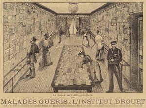 Raum voller Briefe von geheilten Patienten im Institut Drouet von French School
